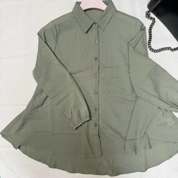 100%棉新中式风翻领纯色宽松防晒五分袖衬衫