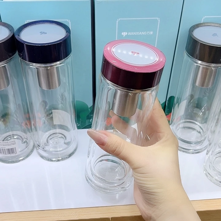 万象品牌双层玻璃杯V171-270红