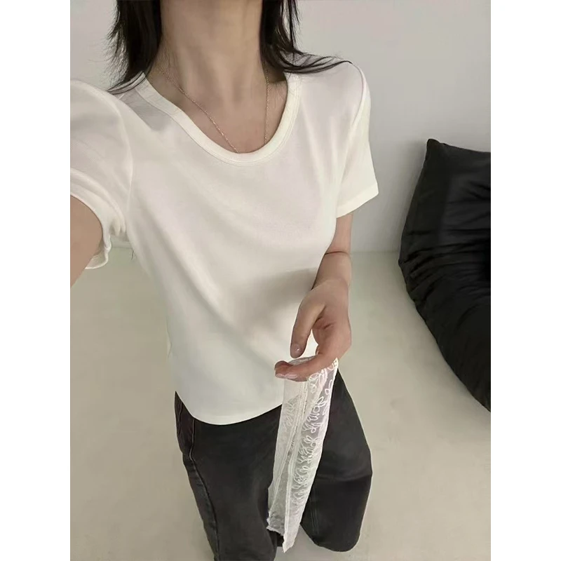 超绝素颜T~人手必备两件U领设计感简约基础T恤短袖