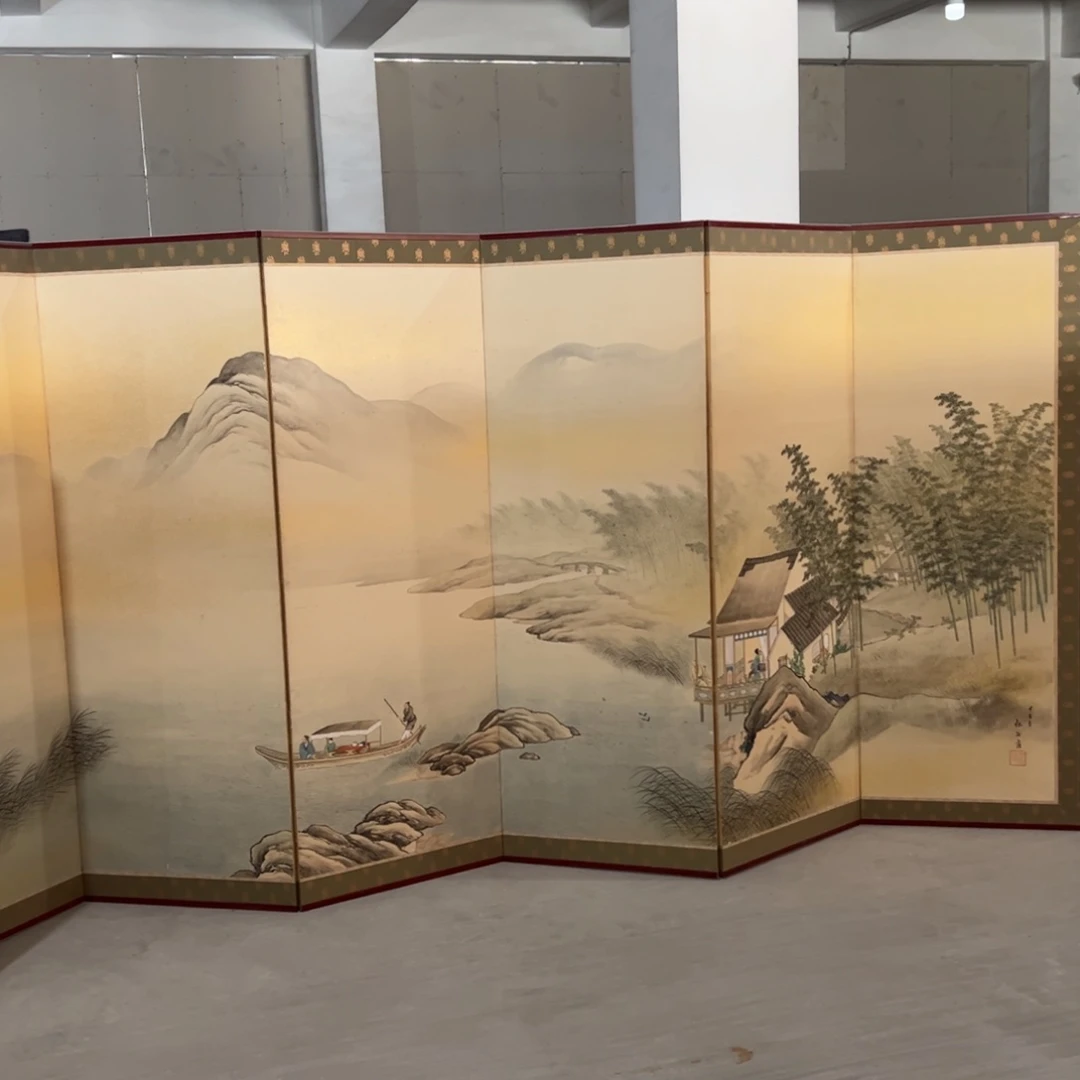 绘画屏风框画茶空间设计