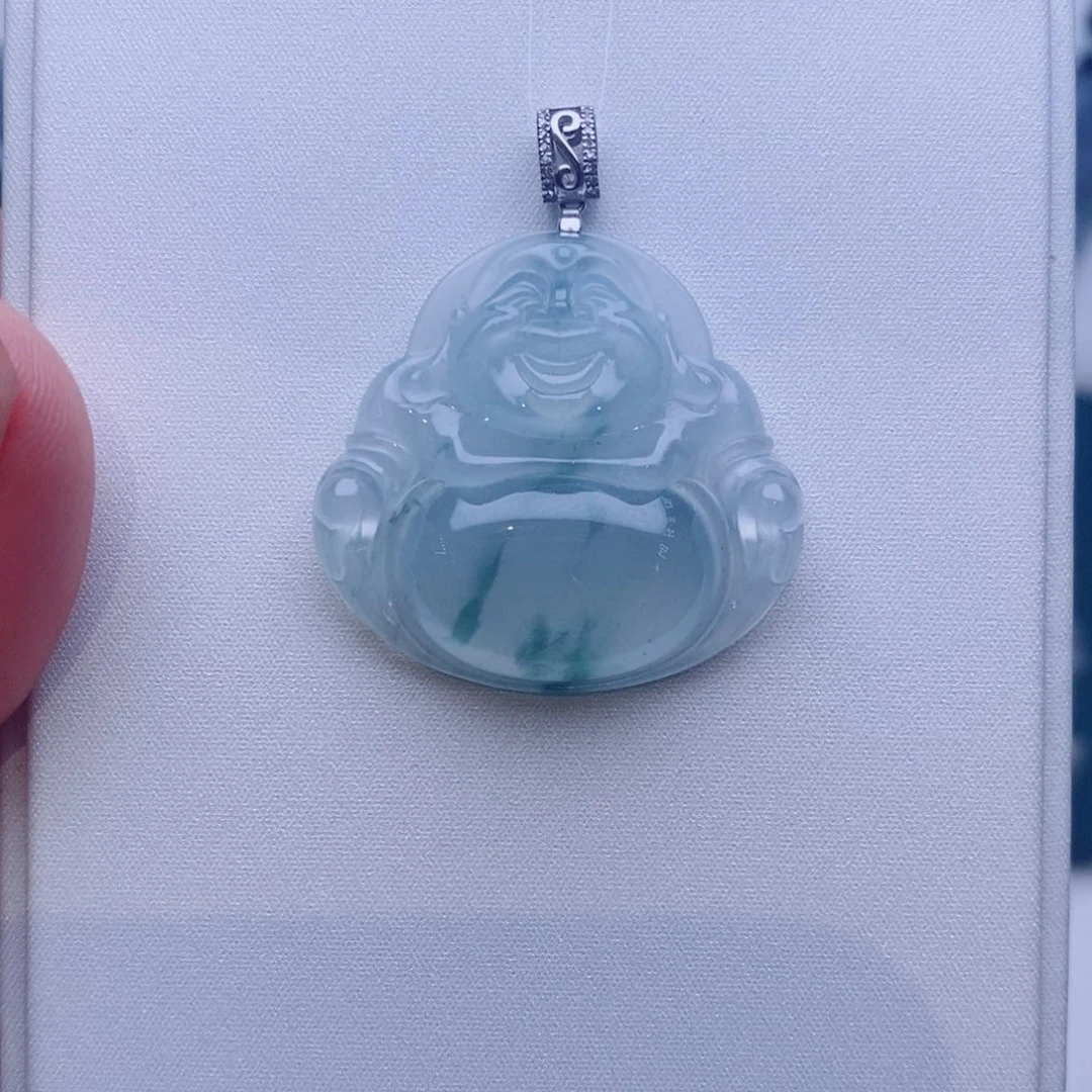 颈饰18K金镶嵌翡翠佛公