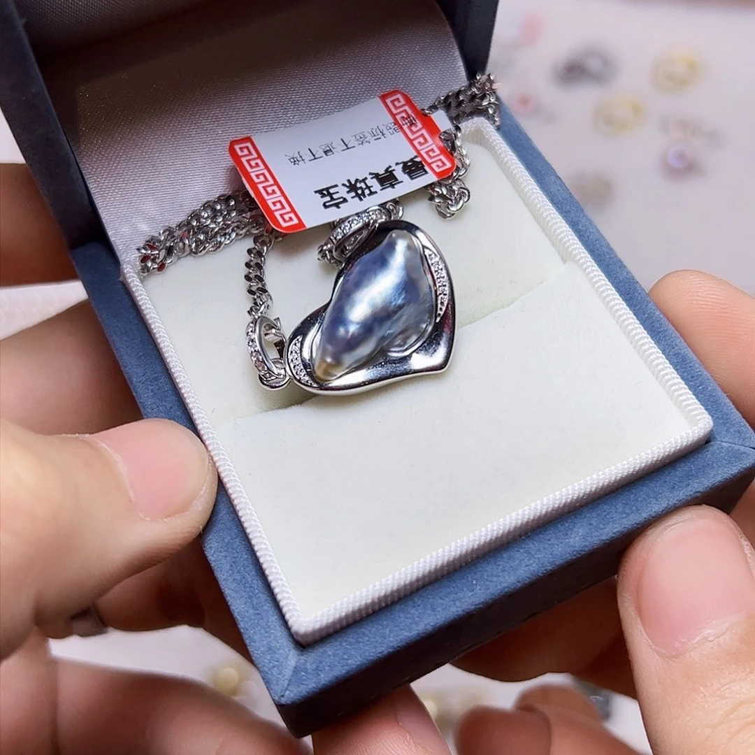 海水珍珠颈饰银S925镶嵌