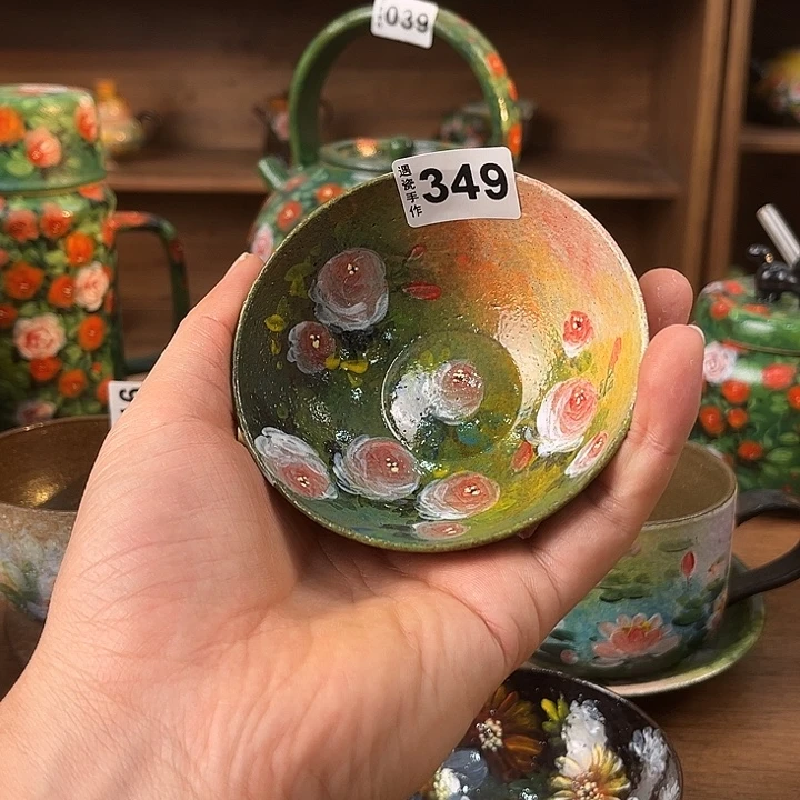 纯纯莫奈油画风纯纯莫奈油画风卧足杯