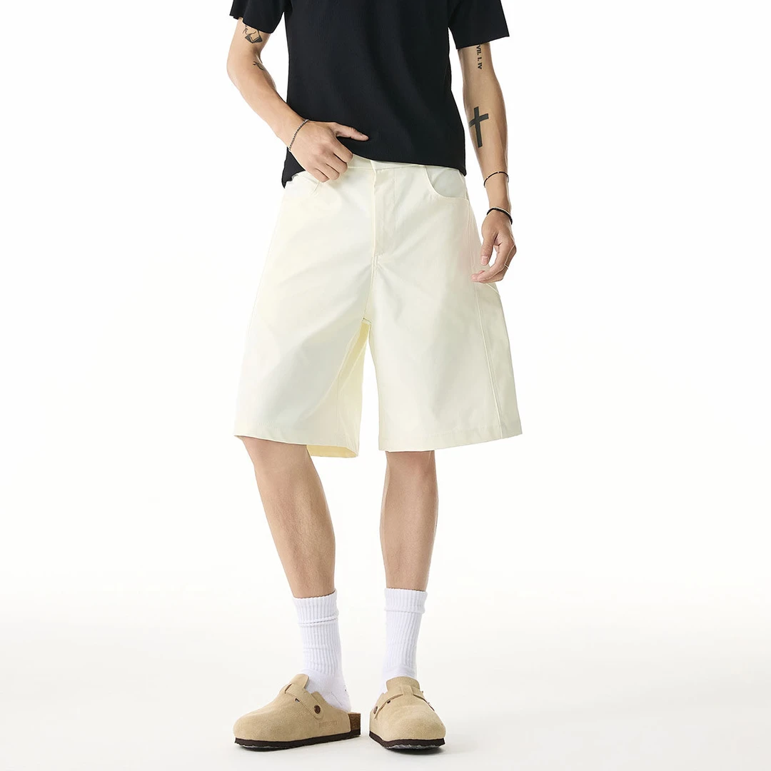 夏季高级感cleanfit解构弯刀裤弹力五分短裤男女潮流百搭宽松裤子