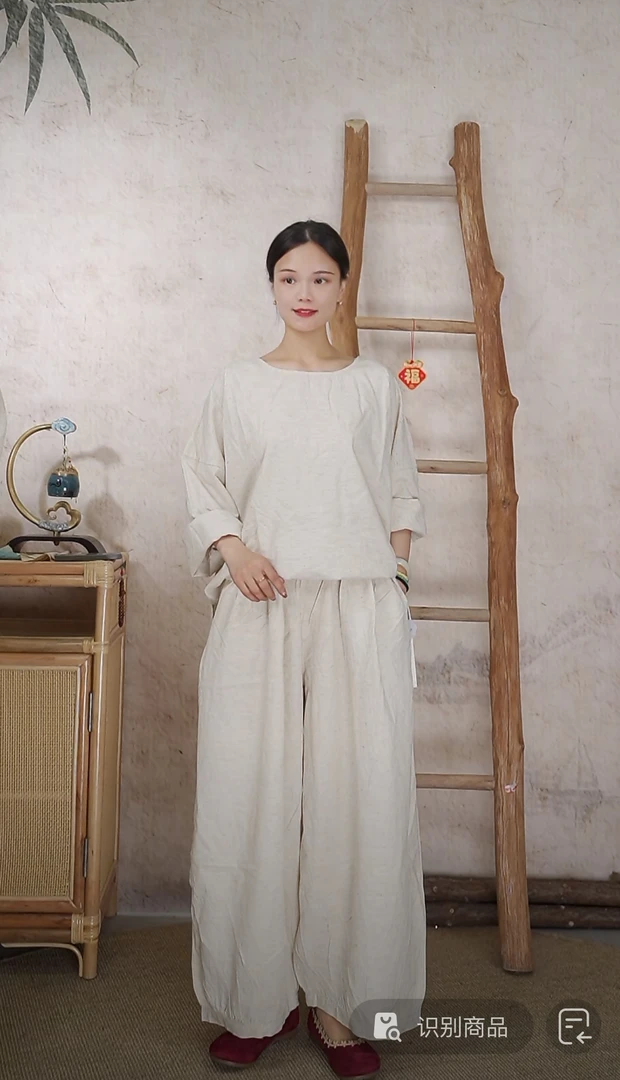 七初定制布衣  新中式禅意睡衣  三零亚麻 久坐不勒腰 卧室轻奢风