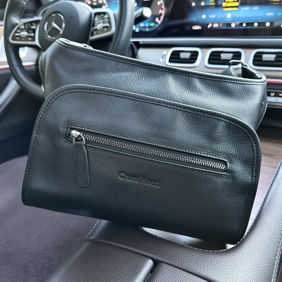 男款黑色真皮多功能大容量单肩斜挎包休闲高品质百搭简约经典时尚