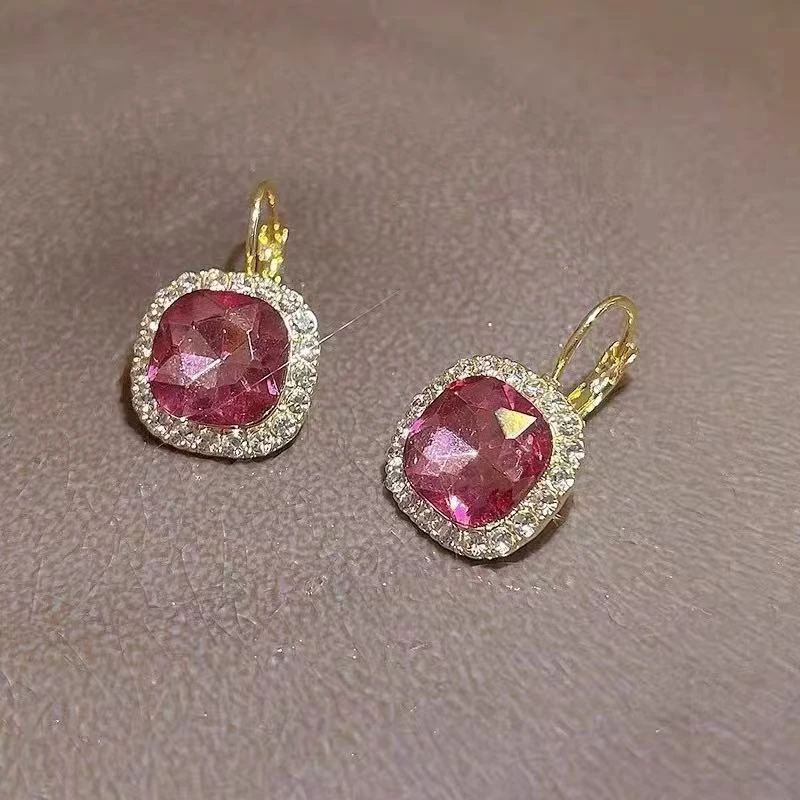 mingheng/名亨 S925银针 925银针方形耳环气质轻奢百搭【R397】