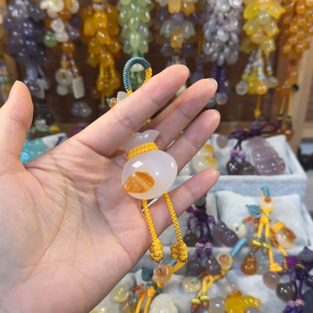 溪***࿐玛瑙/玉髓钥匙挂件未镶嵌