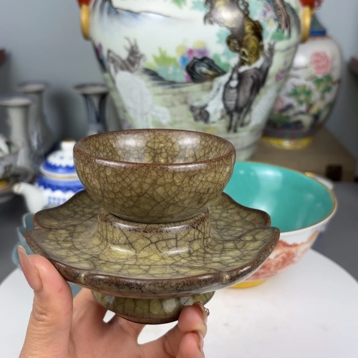 摆件哥窑茶盏！！！！