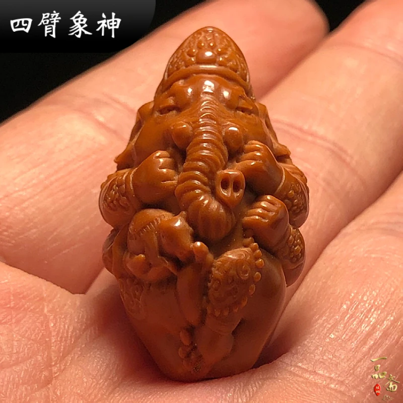 四臂象神吊坠橄榄核单籽高品质原生态文玩核雕纯手工雕刻精雕挂件