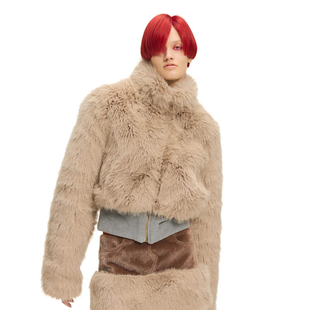 TSOUL【SULTRYVIRGIN】灰色毛毛短款上衣