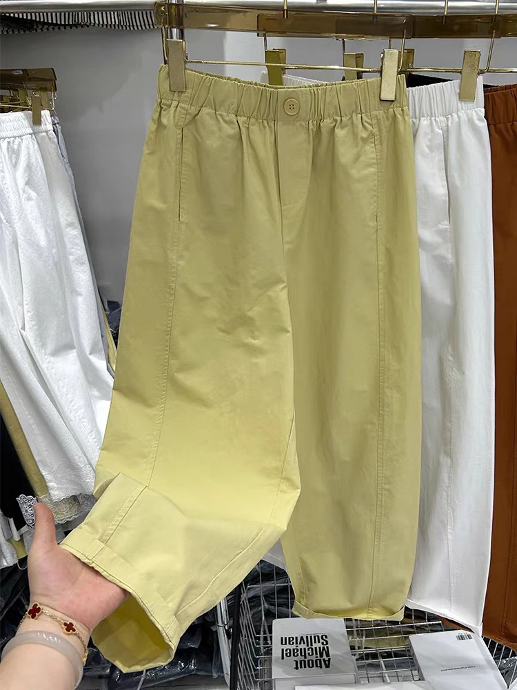 高品质气球裤宽松显瘦高腰九分哈伦裤女薄款舒适休闲裤子25030