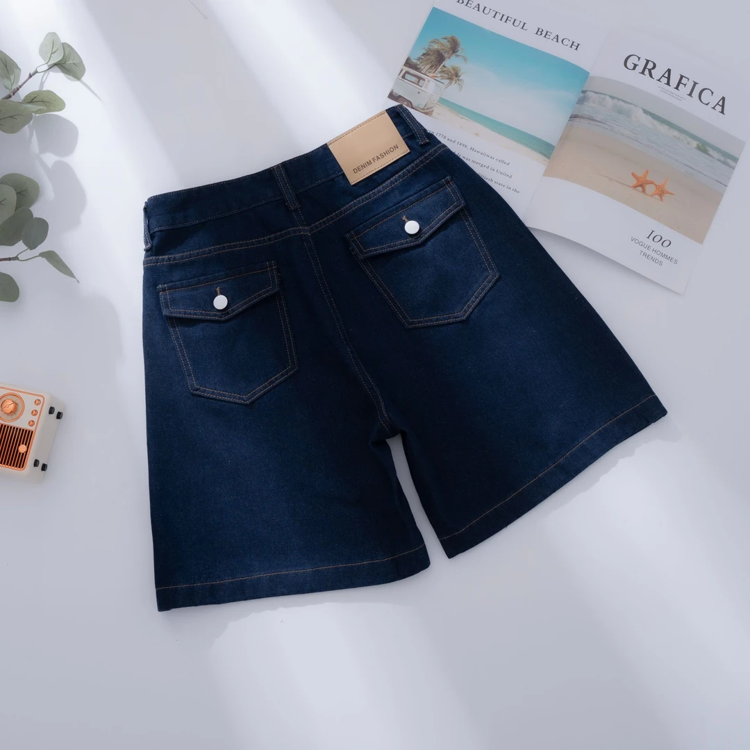 【运费险+现货】2025夏季薄款大码网红高腰A字四分裤显瘦百搭牛仔裤