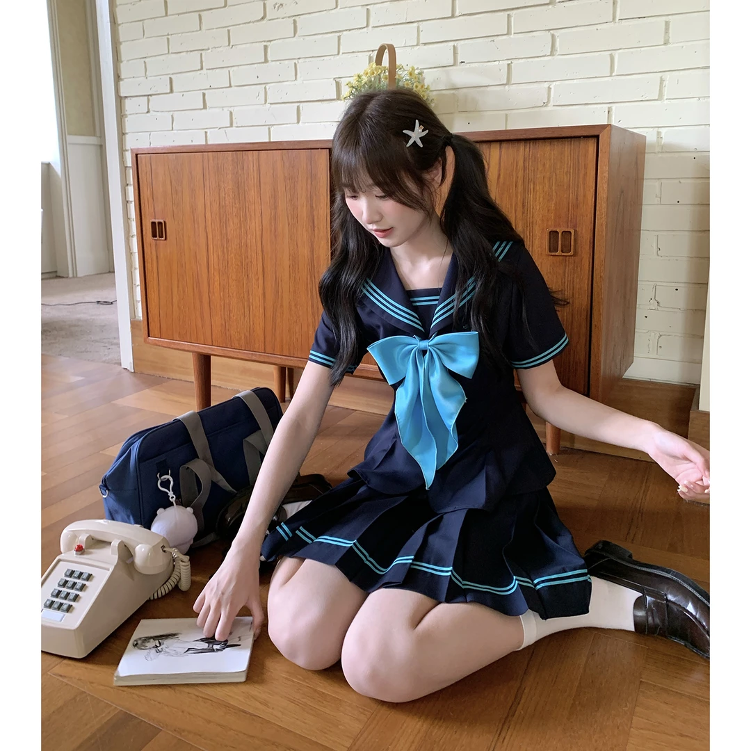 东京岁时记jk日系收腰款水手服套装女小个子夏季学院风短袖上衣女