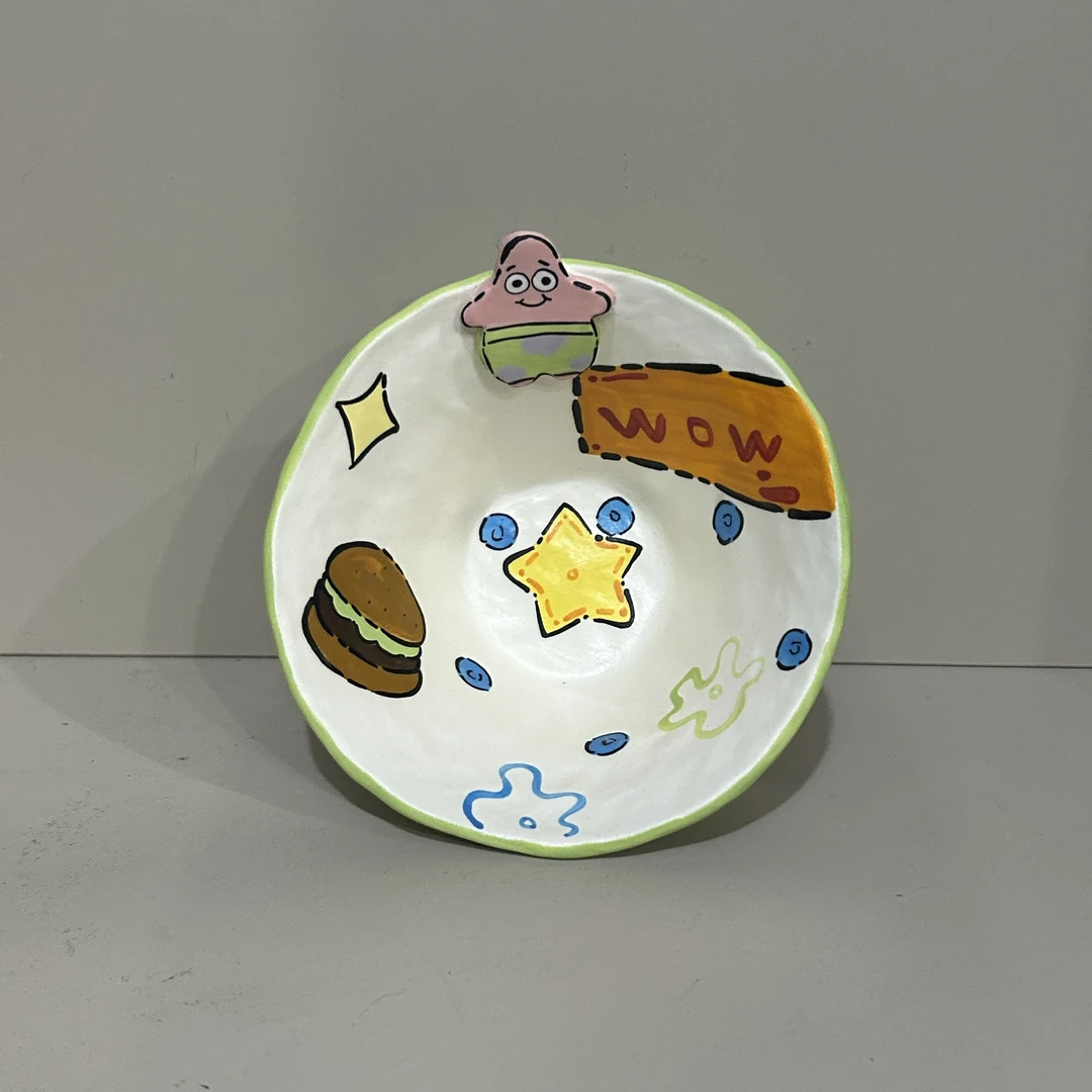 313派大星立体手绘陶瓷碗
