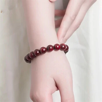 念珠手链男女式沉水佛珠小叶紫檀木手串带金星老料血檀文玩高油密