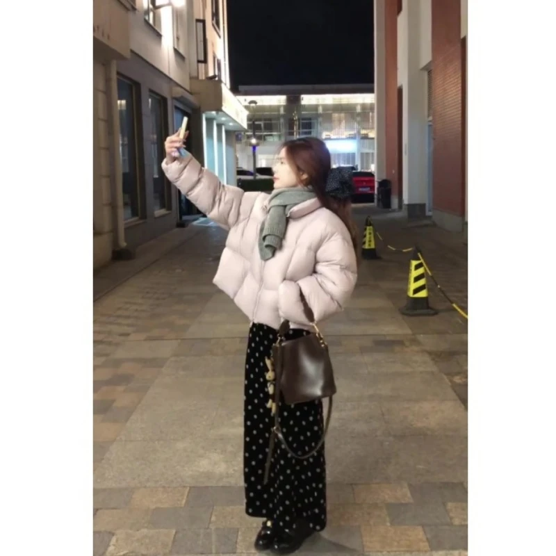 MARIE.COCO韩系新款面包加厚保暖棉服外套搭波点半身裙女秋冬套装