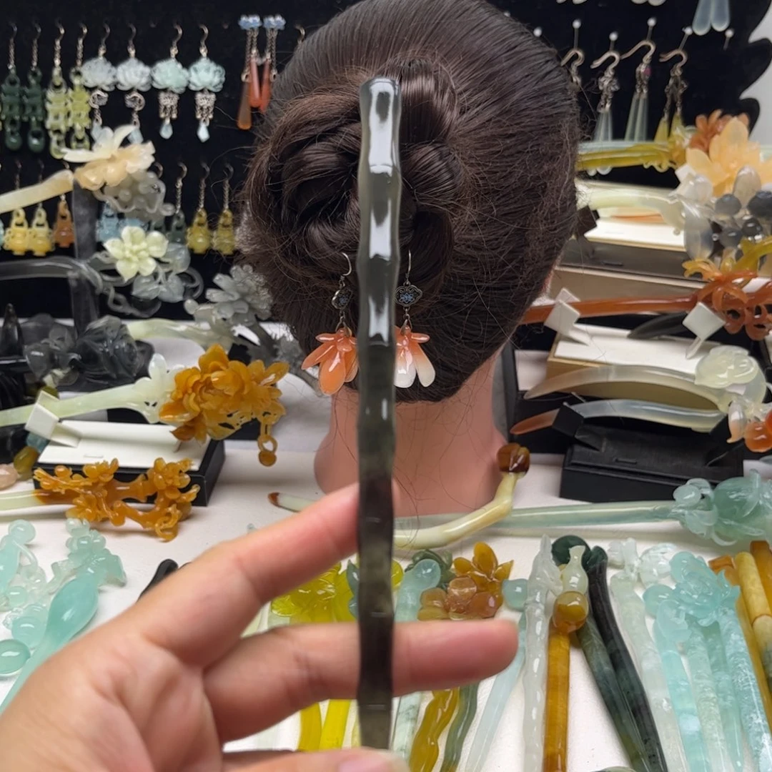 蛇纹石玉合金发簪