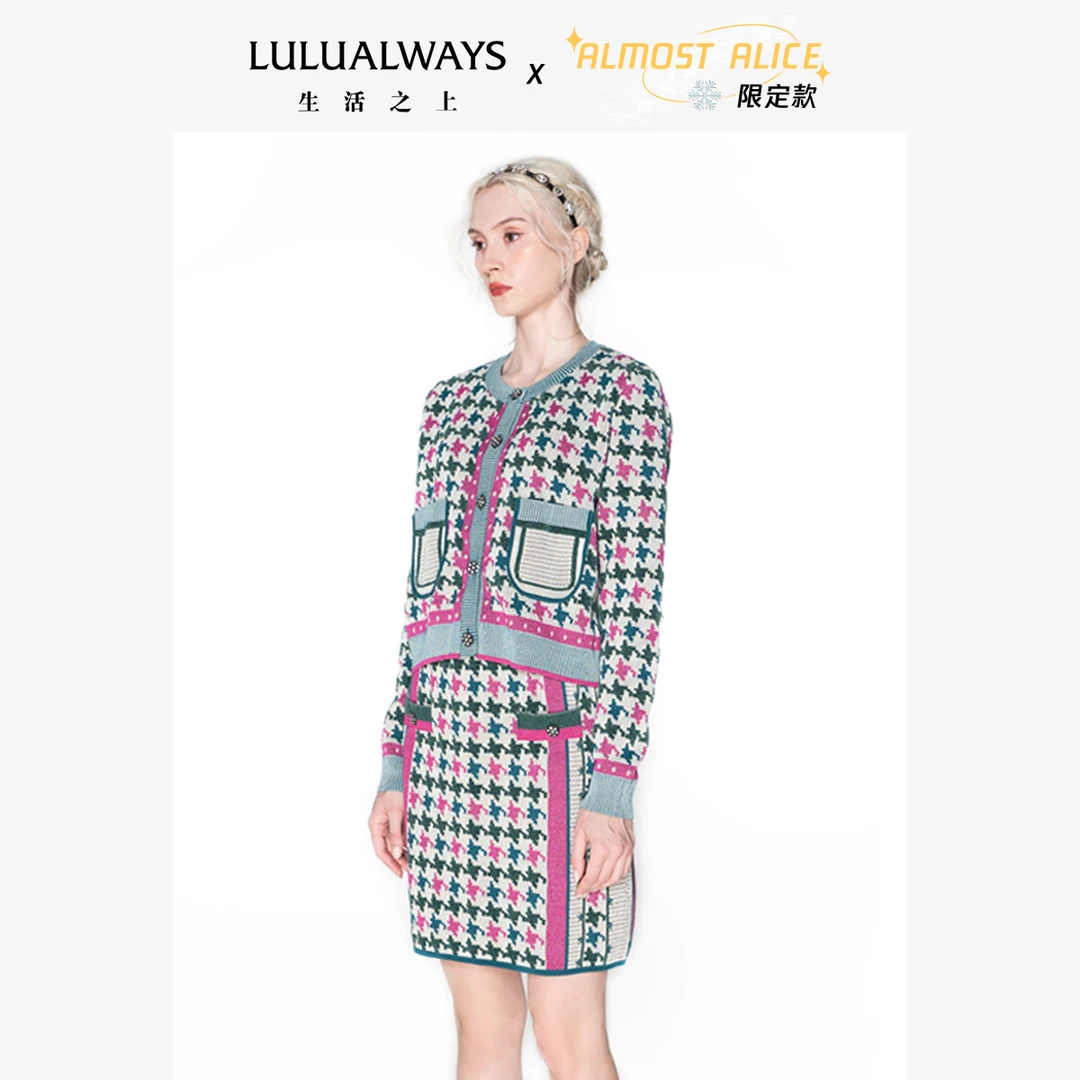 lulualwaysALMOSTALICE小香风时尚女士长袖气质休闲秋冬毛呢外套