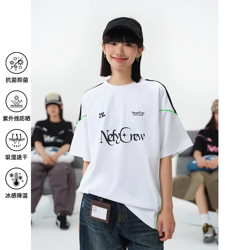NELY小尼力防晒UPF50+凉感2.0美式运动短袖男女情侣潮牌百搭T恤