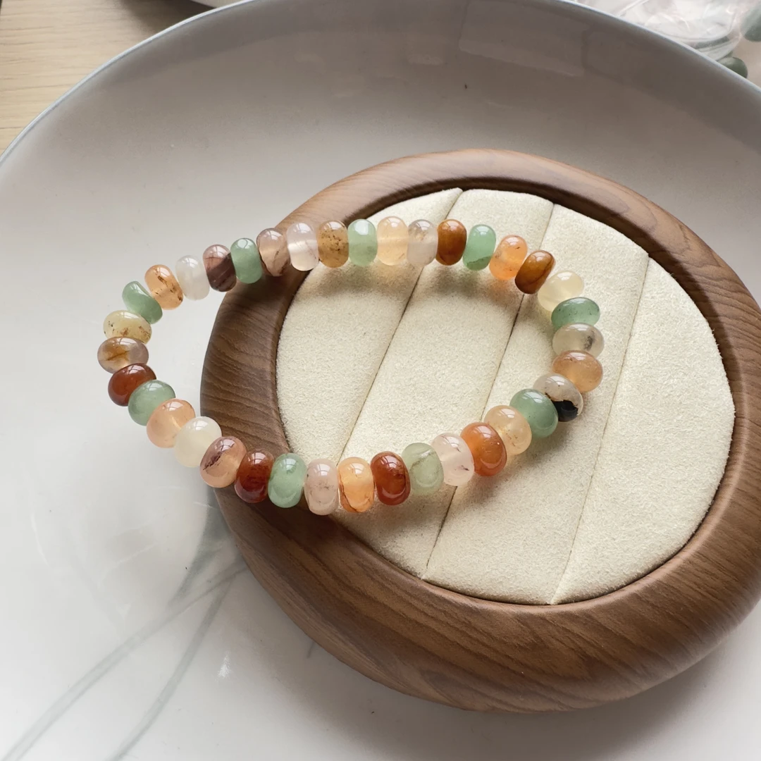 和田玉金丝玉算盘多宝手串