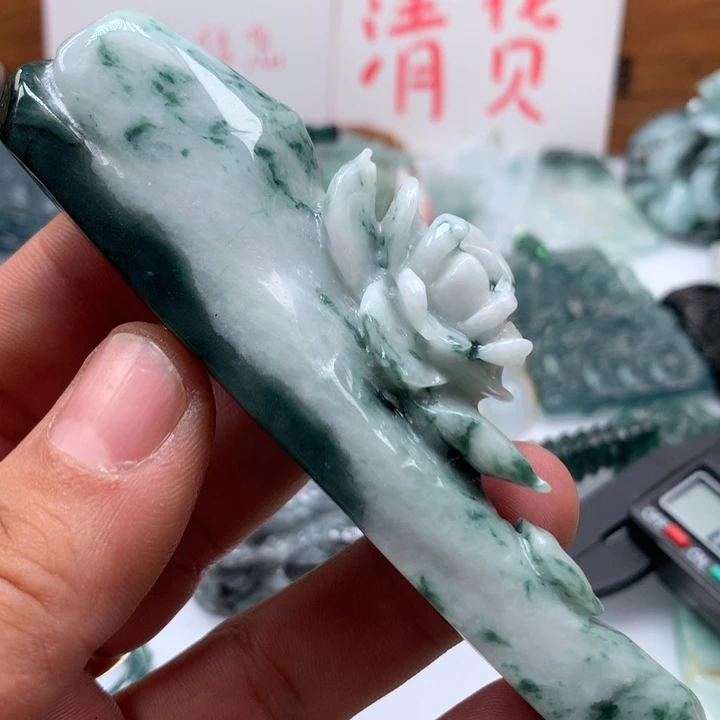 翡翠颈饰未镶嵌保真天然a货翡翠