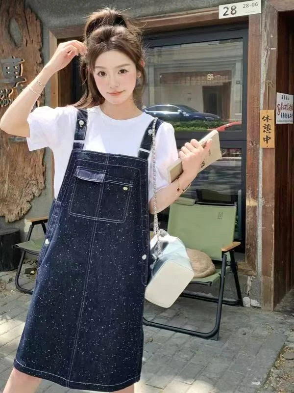 【5157】好#短袖上衣+背带裤【套装】