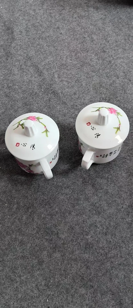 景德镇陶瓷办公杯一对