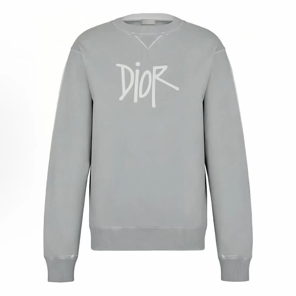 未使用 DIOR/迪奥 /M码/灰色涂鸦LOGO卫衣