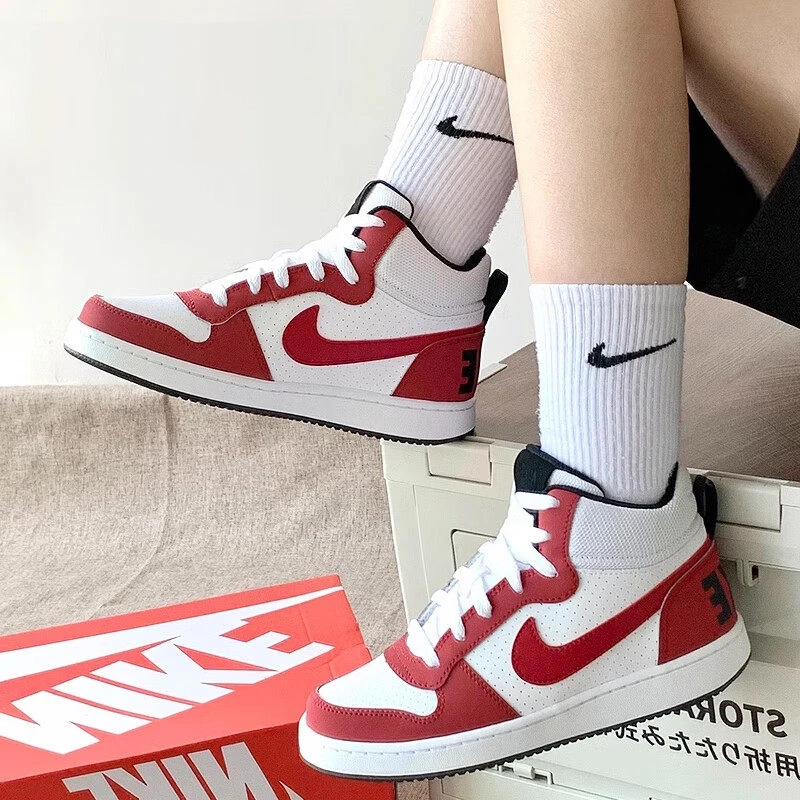 宝宸Nike耐克 Court Mid女子白红复古中帮休闲运动板鞋839977-103