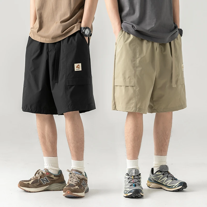 FINALSENSE夏季宽松潮流日系纯色运动直筒百搭薄款休闲五分短裤