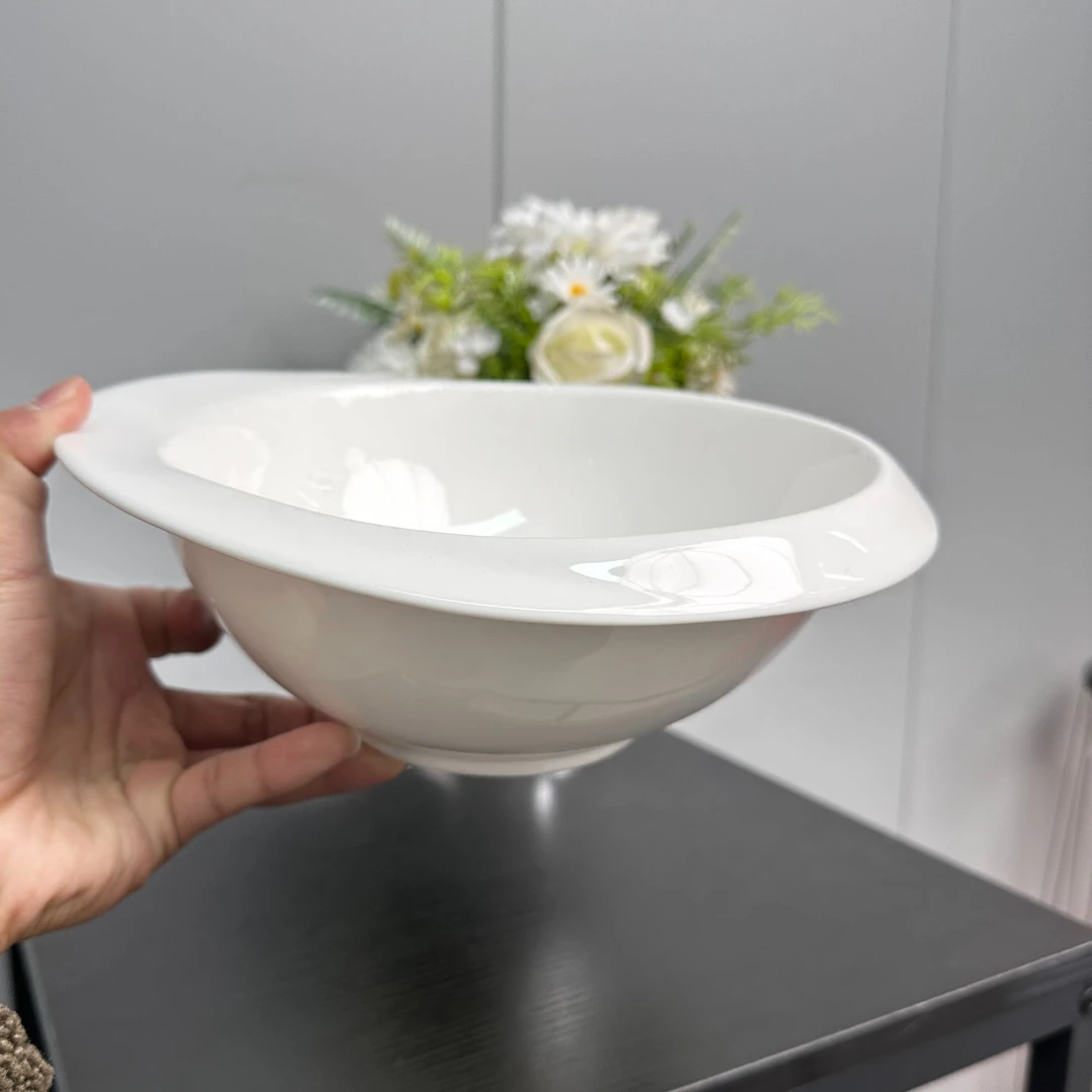 10寸休闲草帽碗欧式釉下彩碗异形