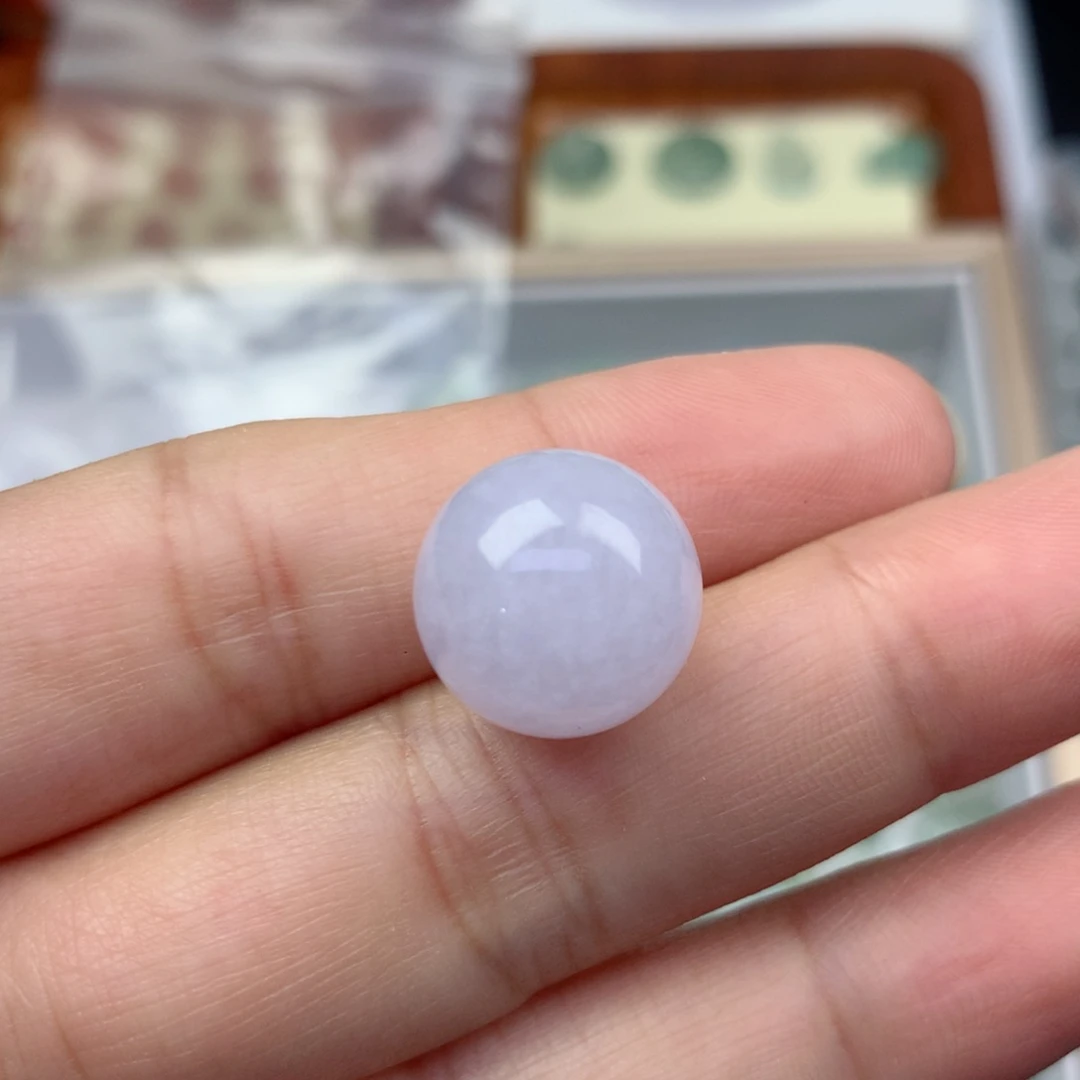 翡翠未镶嵌项链卡13.5圆珠