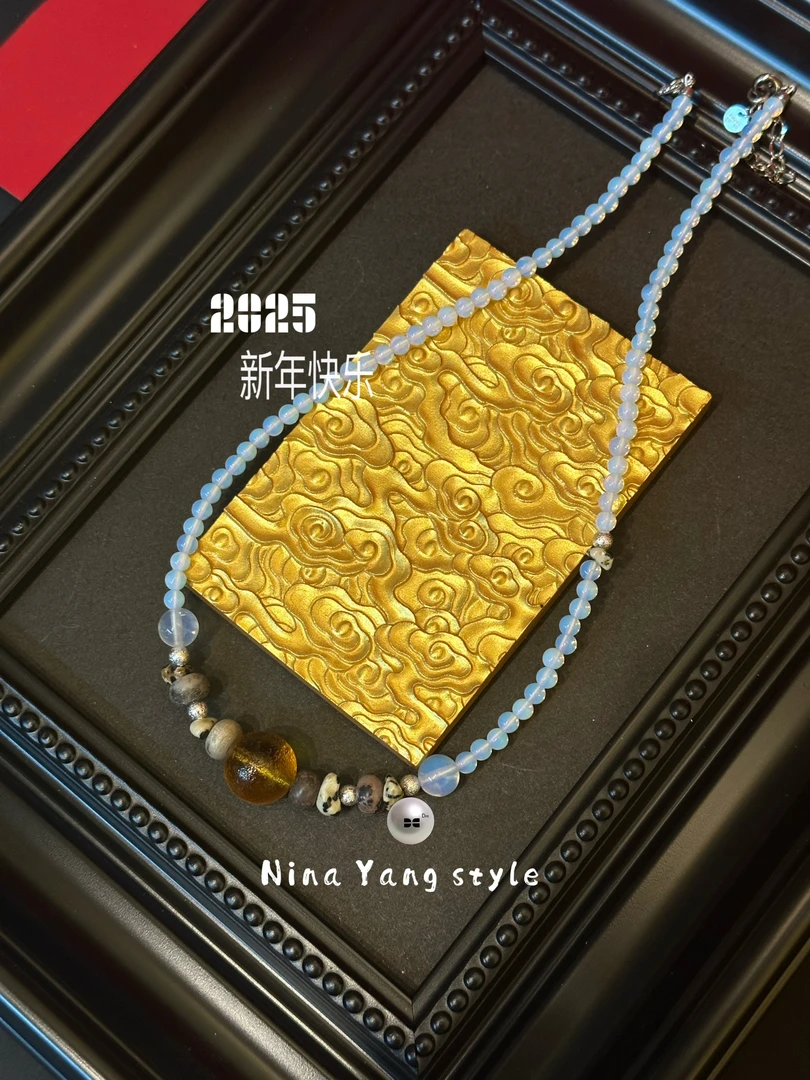 雲涌之丽 钛钢仿水晶项链 【月亮说】简约优雅复古时尚DMN0749