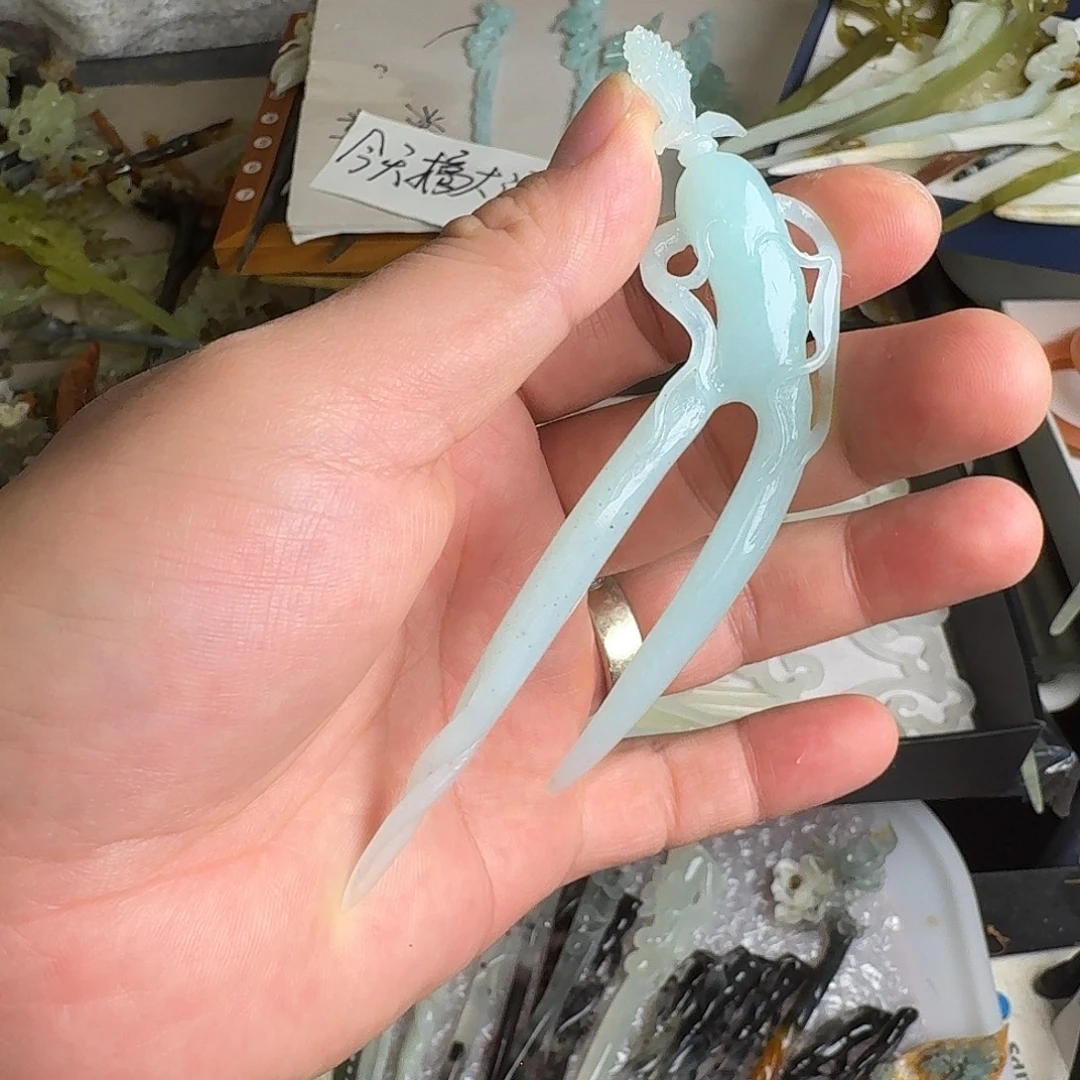 蛇纹石玉未镶嵌发饰