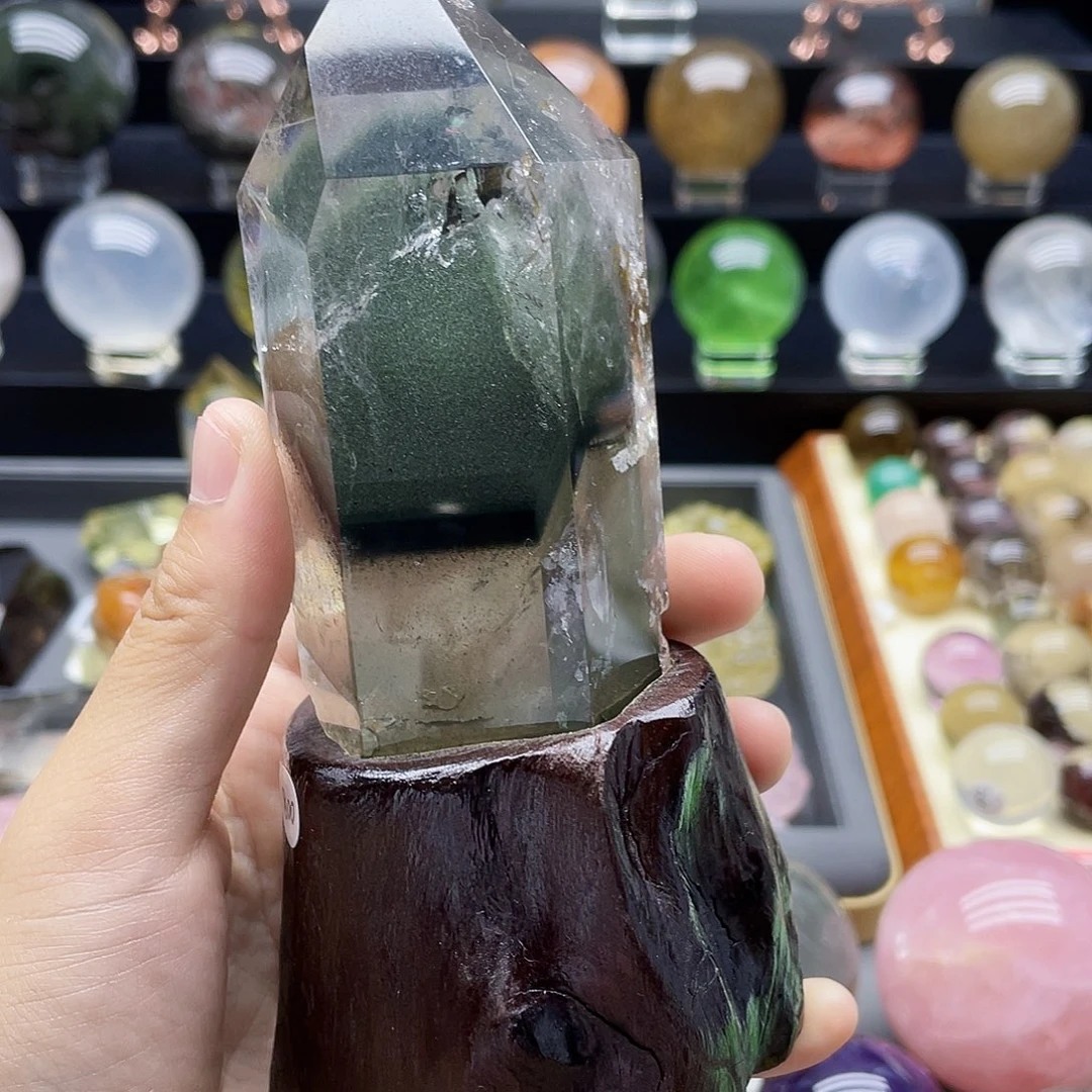 未镶嵌珠宝半成品水晶天然绿幽灵