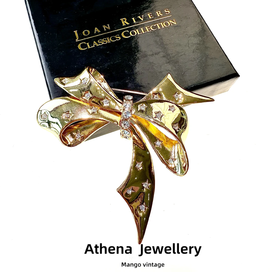 铜合金胸针 JR素金蝴蝶结胸针时尚简约百搭【正品中古】