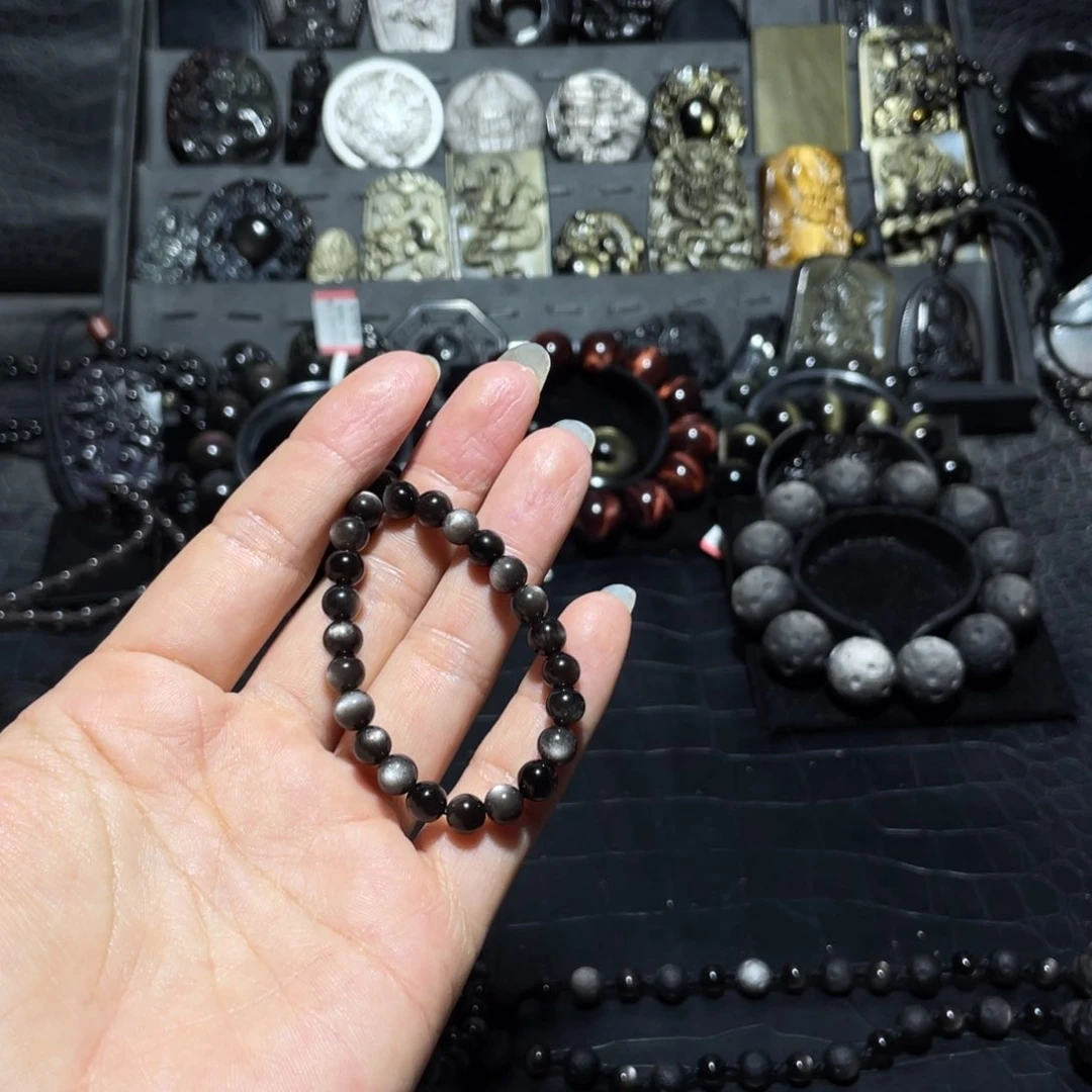 黑曜岩手链未镶嵌J****s