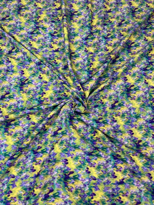 人造棉100%复古熏染数码小碎花旗袍高级复古连衣裙套装棉绸布料