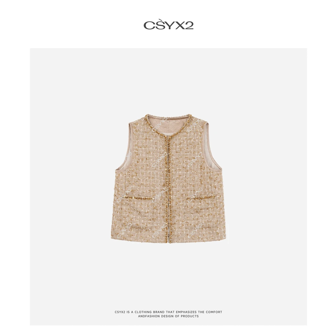 CsyX2-2025S/S 早春新款小香织金马甲CA5CJ012