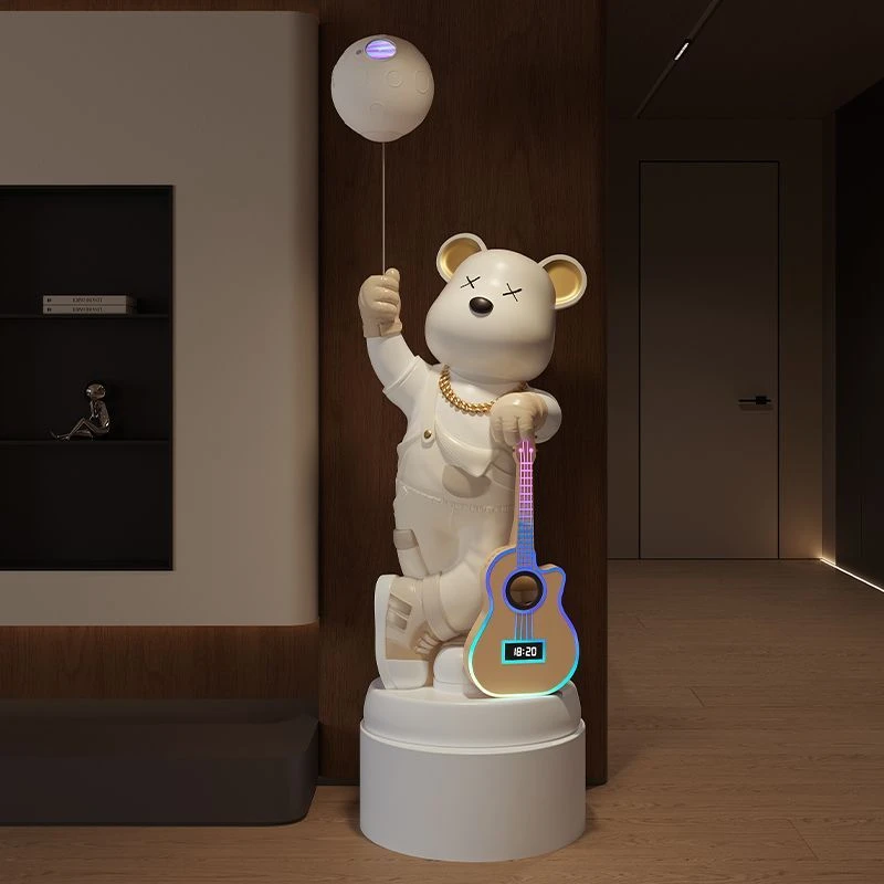 暴力熊摆件大号客厅电视柜旁高端大气上档次家居装饰品投影灯