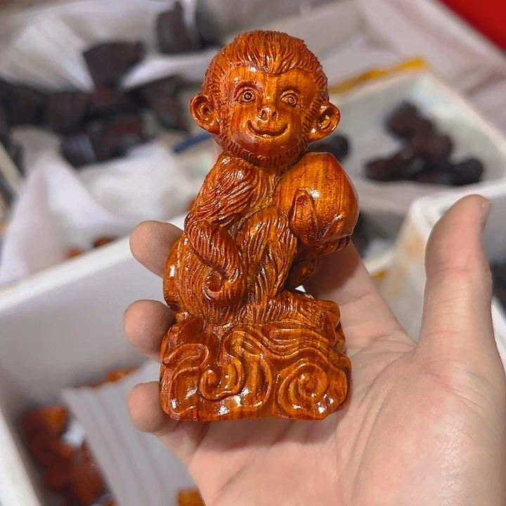 木花梨木12猴子抱桃一只