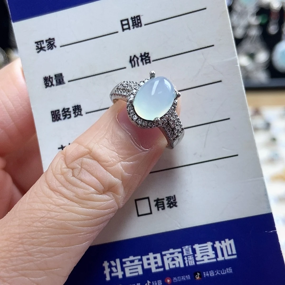 岫玉戒指银S925镶嵌新疆西藏不包邮