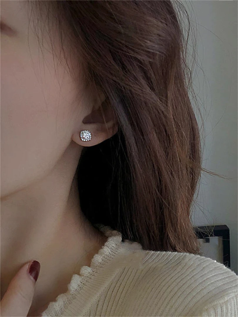 钛钢合成锆石耳饰 轻奢时尚女经典简约耳钉 37-耳钉