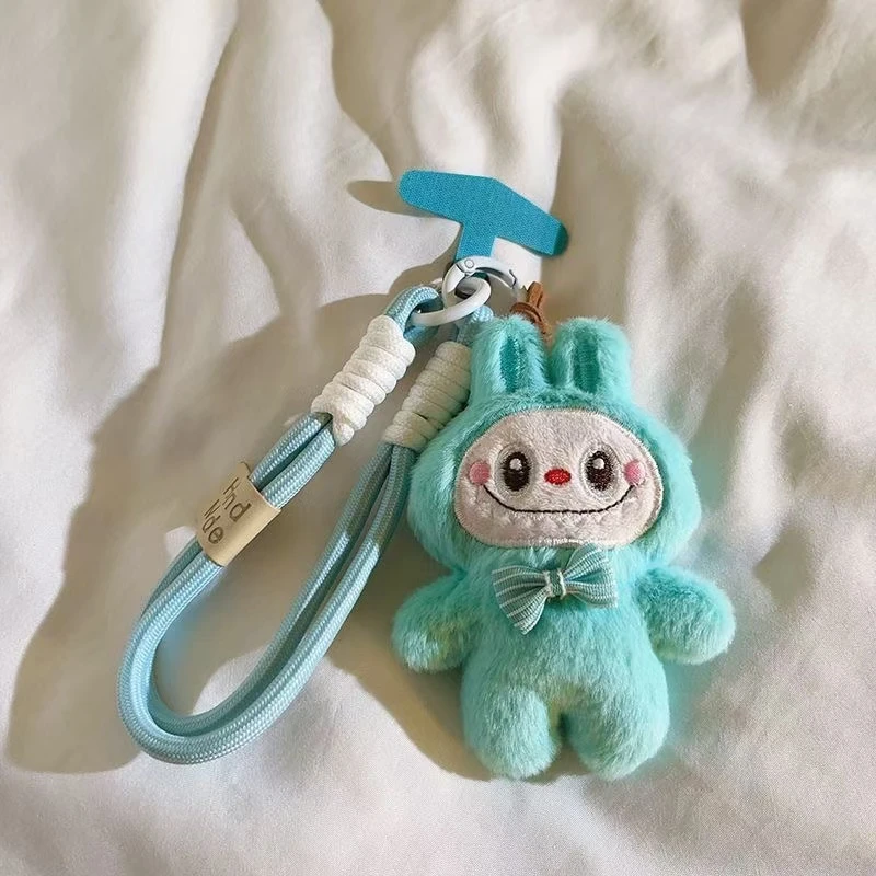 百搭粉色拉布布公仔玩偶挂件手机挂绳编织短款背包挂饰手机壳通用