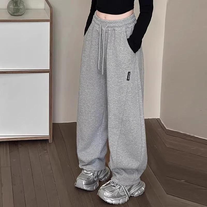 女童裤子秋装2025新款儿童阔腿裤女孩大童春秋款运动弯刀裤初中生