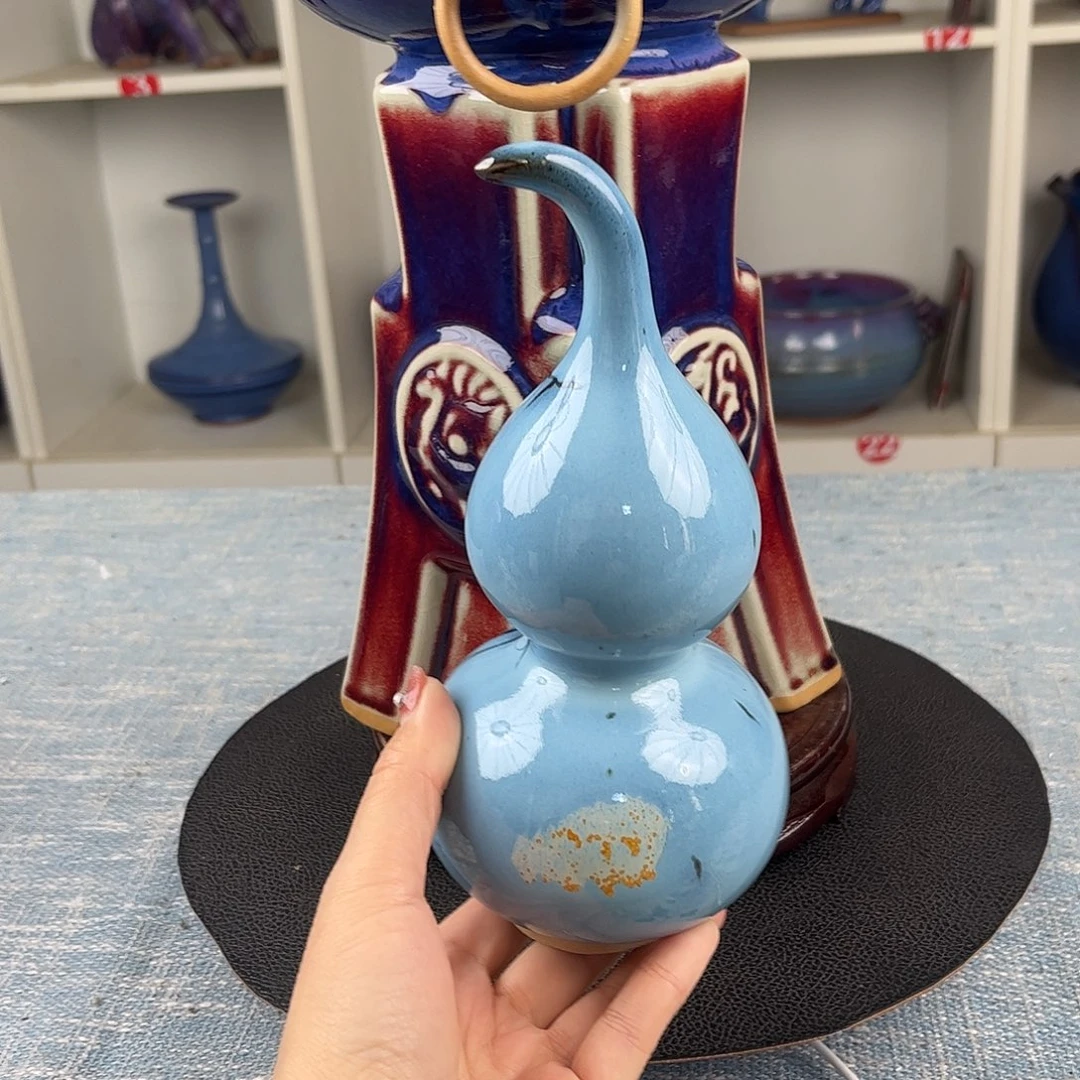 瓷片葫芦摆件20公分左右