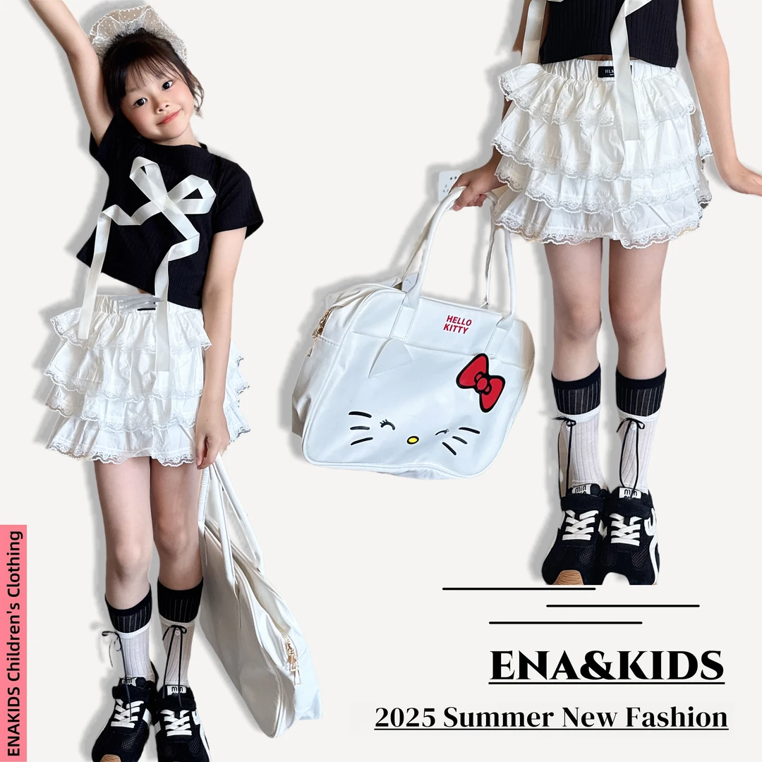 ENA恩娜kids【全糖芭莉】女童甜美蕾丝花边半身裙夏季蓬蓬蛋糕裙裤