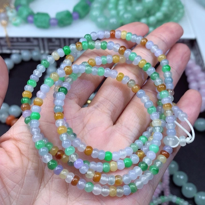 手链翡翠未镶嵌翡翠项链4mm