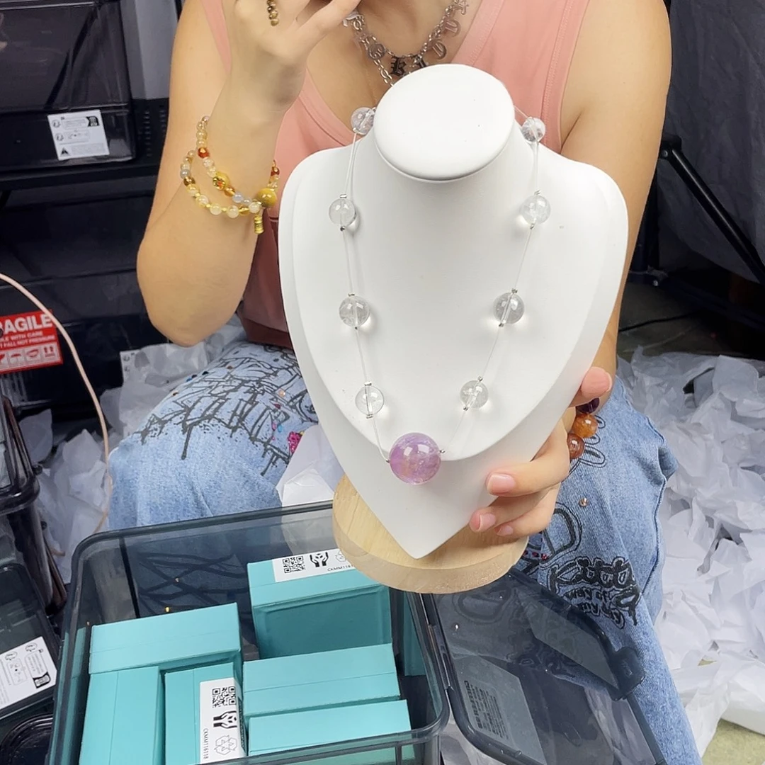 手串水晶银S925镀金镶嵌